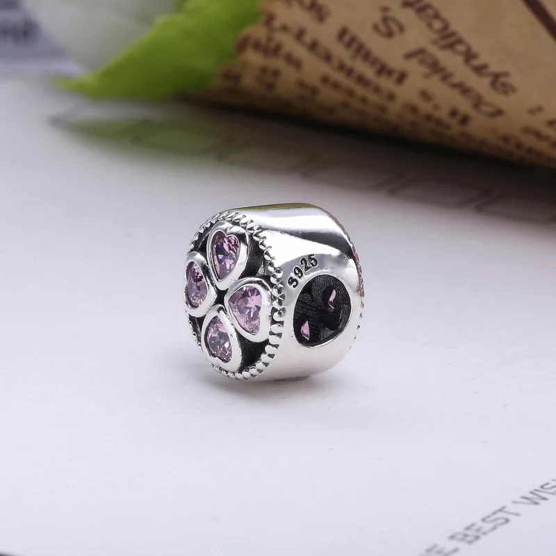 (image pour) PANDORA - Charm Coeurs Trèfle Violet - PX00271-1 - Afficher 3