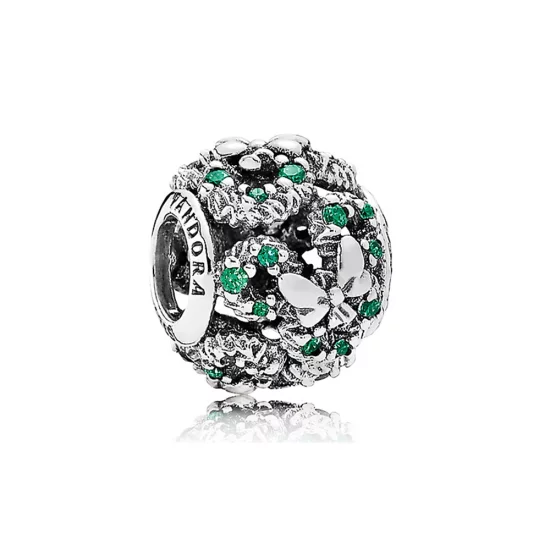 (image pour) PANDORA - Charm Couronne vacances de Mickey la souris Vert - 7501055890334P