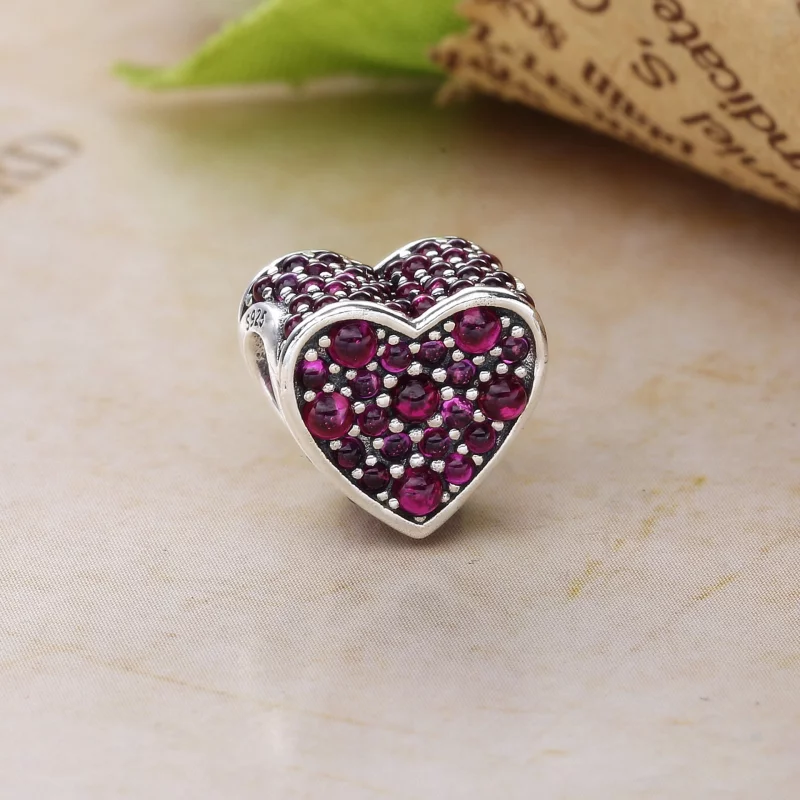 (image pour) PANDORA - Charm Cœur éblouissant Rose - 792069PCZ - Afficher 2