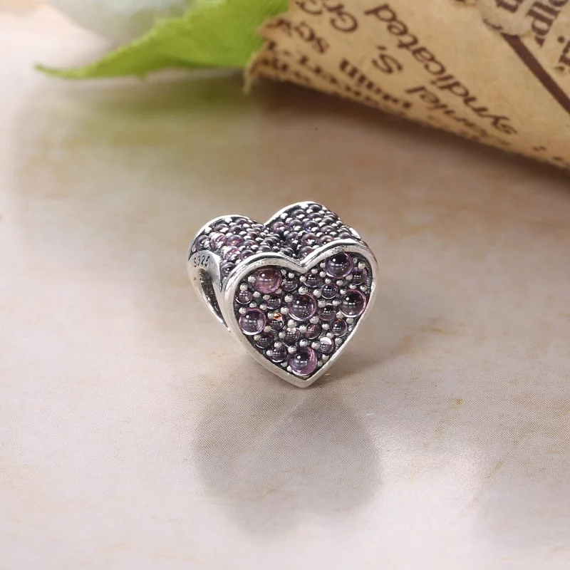(image pour) PANDORA - Charm Cœur éblouissant Rose - 792069PCZ - Afficher 3