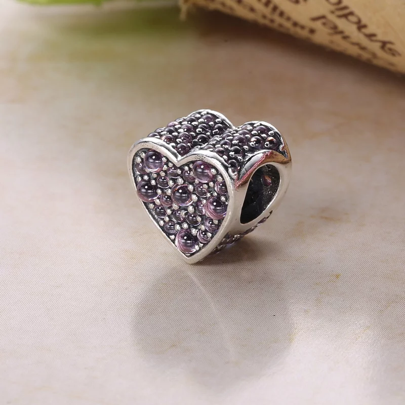 (image pour) PANDORA - Charm Cœur éblouissant Rose - 792069PCZ - Afficher 4