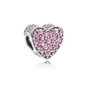 (image pour) PANDORA - Charm Cœur éblouissant Rose - 792069PCZ