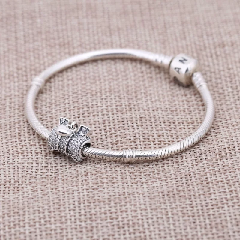 (image pour) PANDORA - Charm Cœur et Nœud - 791776CZ - Afficher 2