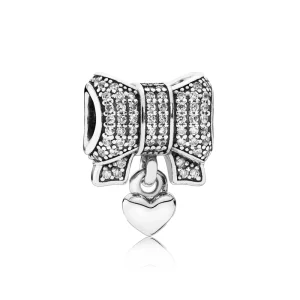(image pour) PANDORA - Charm Cœur et Nœud - 791776CZ