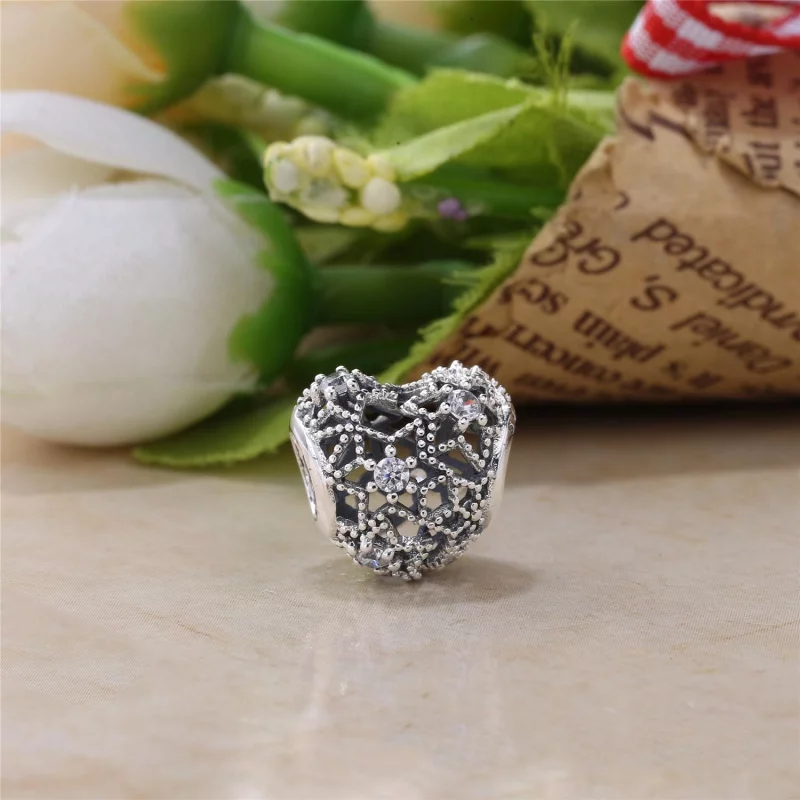 (image pour) PANDORA - Charm Cœur Fleuri - 796264CZ - Afficher 2