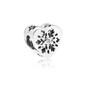 (image pour) PANDORA - Charm Cœur Flocon de Neige - 796359CZ