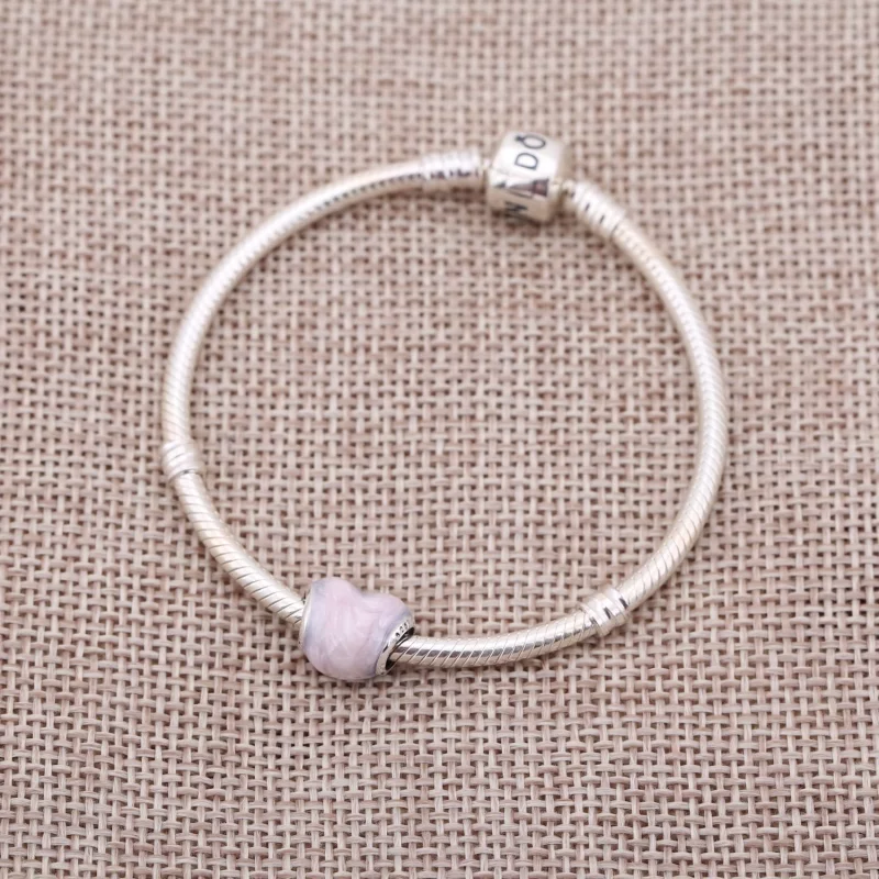 (image pour) PANDORA - Charm Cœur Pailleté Rose - 791886EN113 - Afficher 2