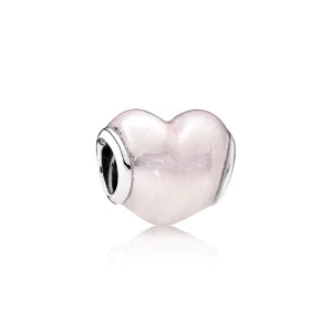 (image pour) PANDORA - Charm Cœur Pailleté Rose - 791886EN113