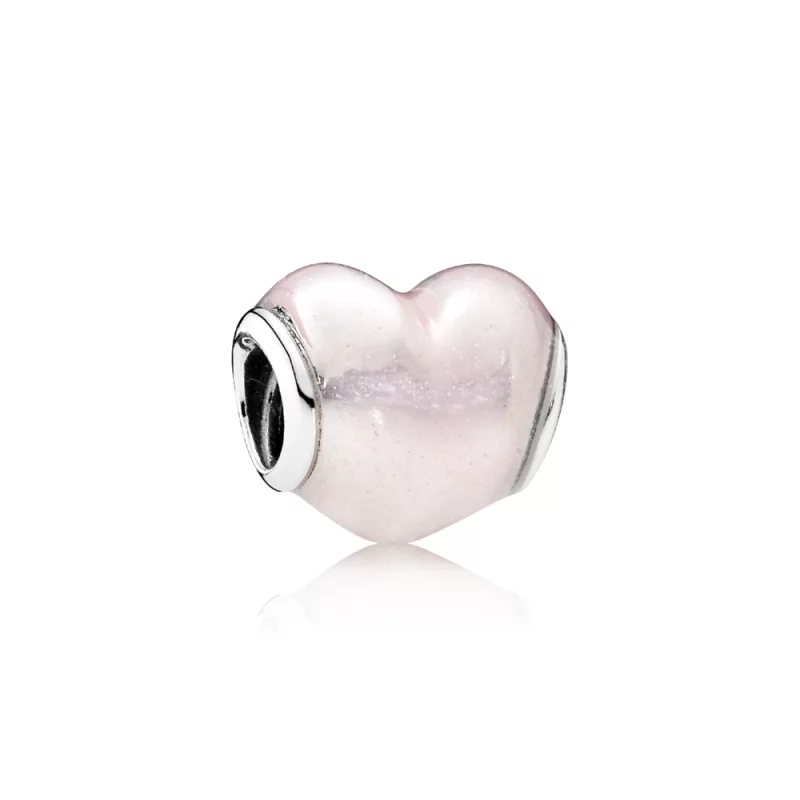 (image pour) PANDORA - Charm Cœur Pailleté Rose - 791886EN113