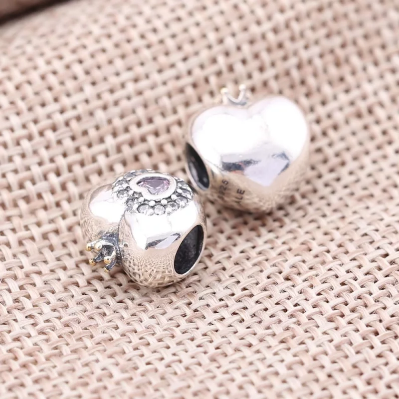 (image pour) PANDORA - Charm Cœur Princesse Rose - 791375PCZ - Afficher 2
