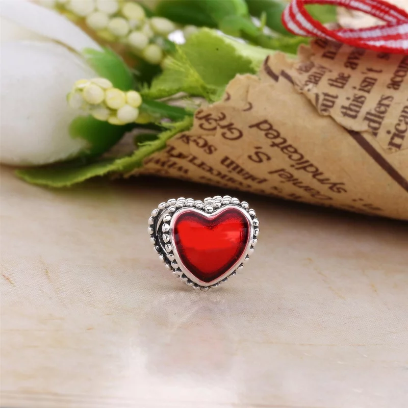 (image pour) PANDORA - Charm Cœur Rouge - PD0033-1 - Afficher 2