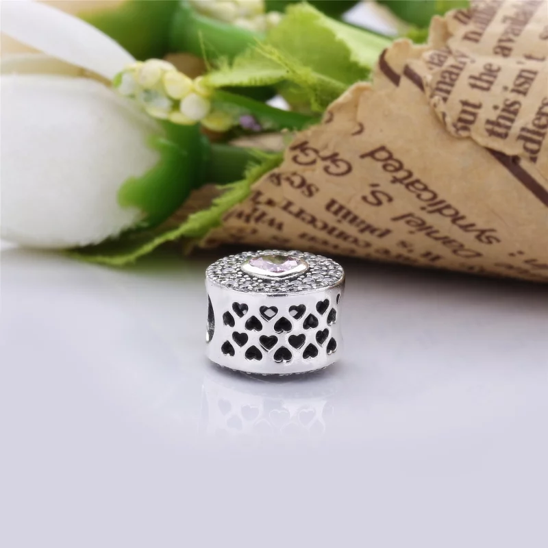 (image pour) PANDORA - Charm Cœur étincelant Rose - PX00190-1 - Afficher 4