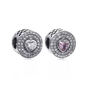 PANDORA - Charm Cœur étincelant Rose - PX00190-1 (image pour) PANDORA - Charm Cœur étincelant Rose - PX00190-1