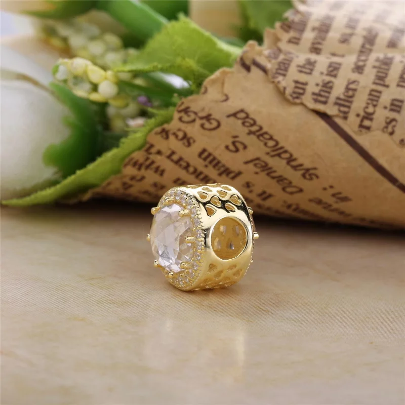 (image pour) PANDORA - Charm Cœurs Lumineux Ajouré Or - 750843CZ - Afficher 4