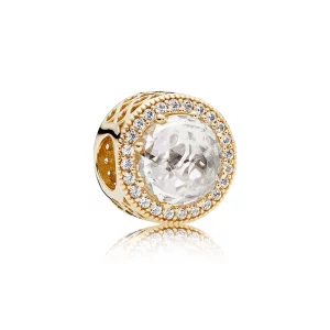 (image pour) PANDORA - Charm Cœurs Lumineux Ajouré Or - 750843CZ