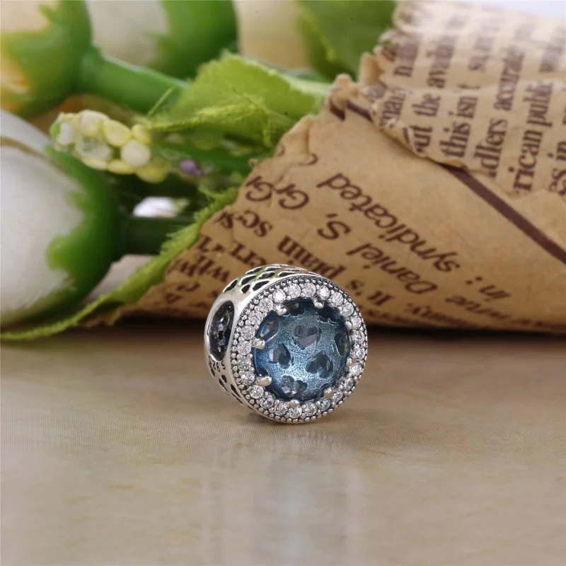 (image pour) PANDORA - Charm Cœurs Lumineux Bleu Glacier - 791725NGL - Afficher 3