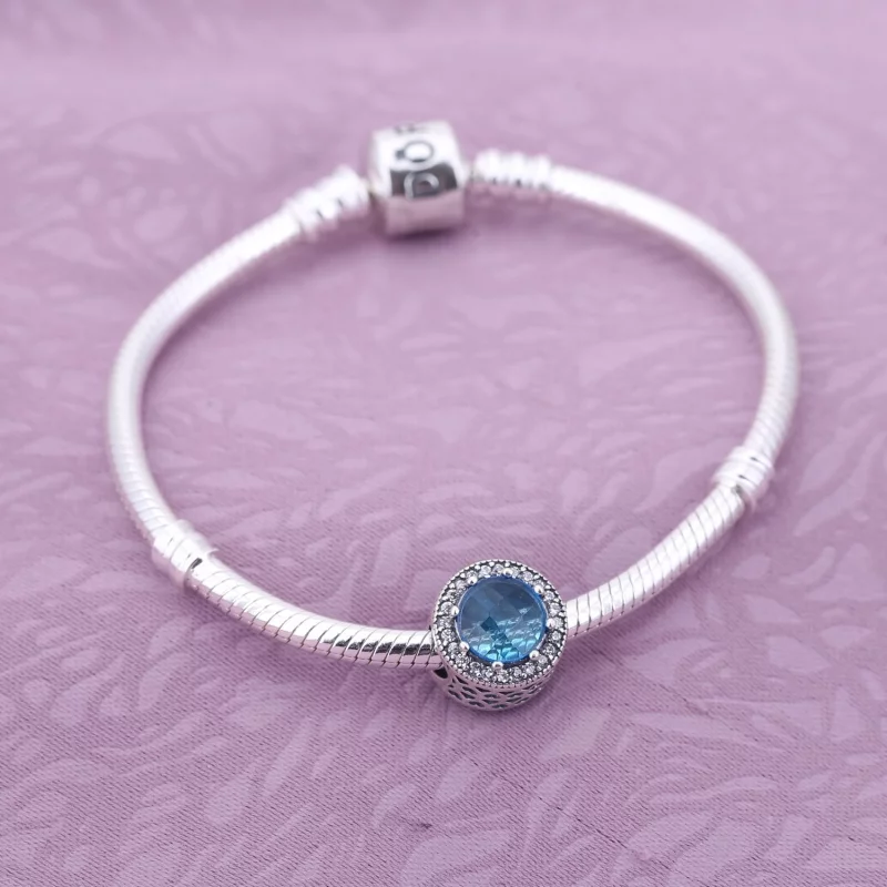 (image pour) PANDORA - Charm Cœurs Lumineux Bleu Vif - 791725NBS - Afficher 2