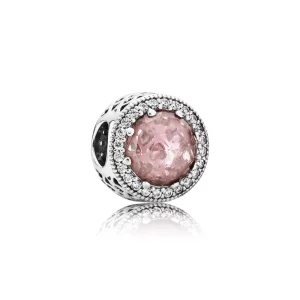 PANDORA - Charm Cœurs Lumineux Rose Chair - 791725NBP (image pour) PANDORA - Charm Cœurs Lumineux Rose Chair - 791725NBP