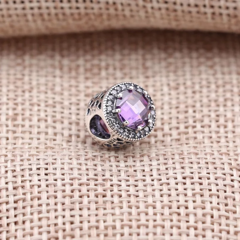(image pour) PANDORA - Charm Cœurs Lumineux Violet Royal - 791725NRP - Afficher 2