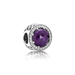 PANDORA - Charm Cœurs Lumineux Violet Royal - 791725NRP (image pour) PANDORA - Charm Cœurs Lumineux Violet Royal - 791725NRP
