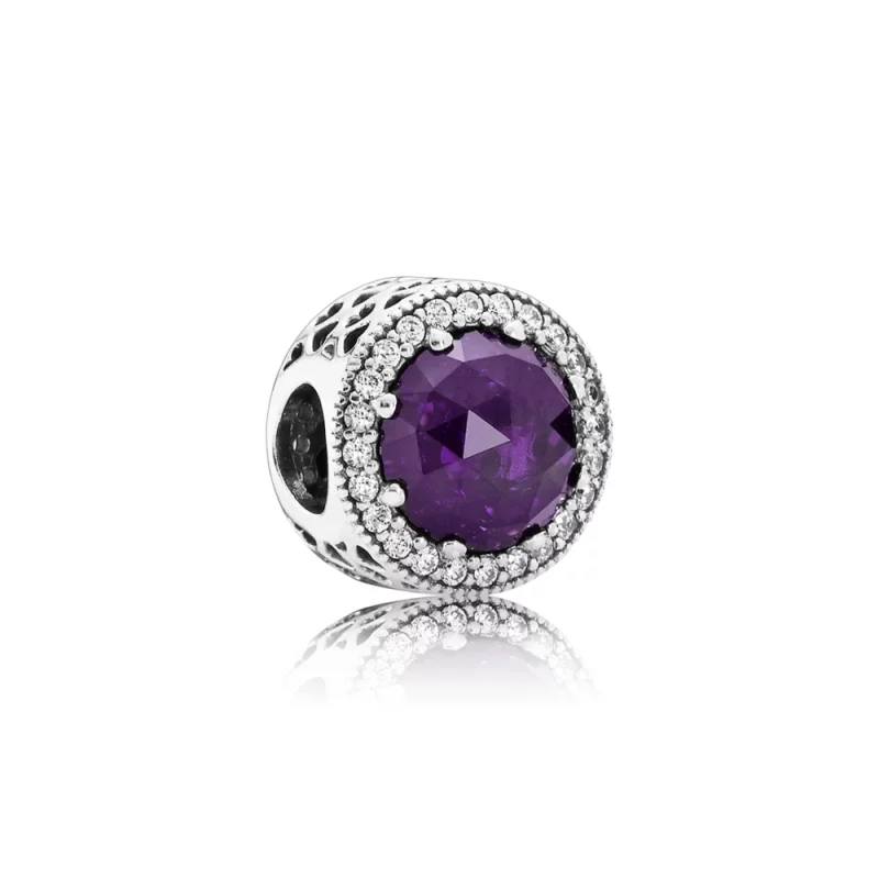 (image pour) PANDORA - Charm Cœurs Lumineux Violet Royal - 791725NRP