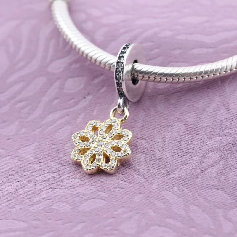 (image pour) PANDORA - Charm Dentelle Végétale Or - 791757CZ - Afficher 2