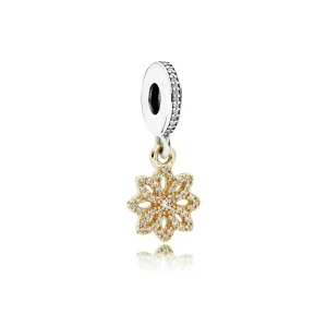 (image pour) PANDORA - Charm Dentelle Végétale Or - 791757CZ