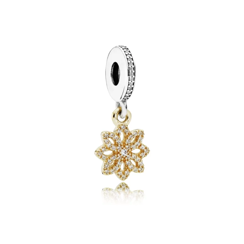 (image pour) PANDORA - Charm Dentelle Végétale Or - 791757CZ