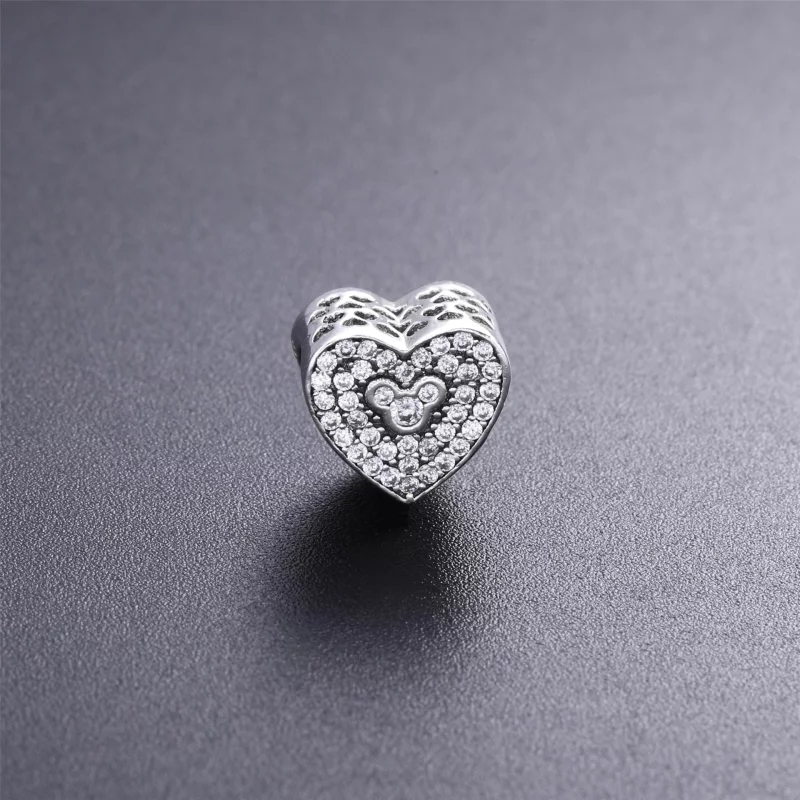 (image pour) PANDORA - Charm Disney, Cœur Scintillant Mickey & Minnie - 792049CZ - Afficher 2