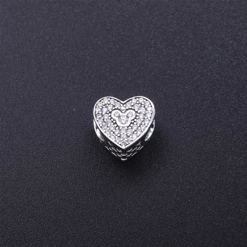 (image pour) PANDORA - Charm Disney, Cœur Scintillant Mickey & Minnie - 792049CZ - Afficher 3