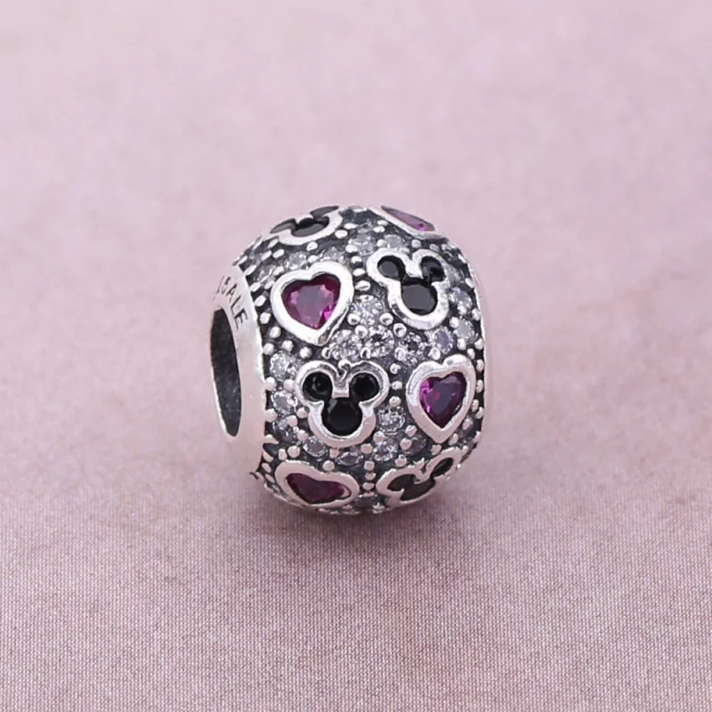 (image pour) PANDORA - Charm Disney, Mickey et Cœurs Scintillants - 791457CZ - Afficher 2