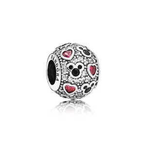 (image pour) PANDORA - Charm Disney, Mickey et Cœurs Scintillants - 791457CZ