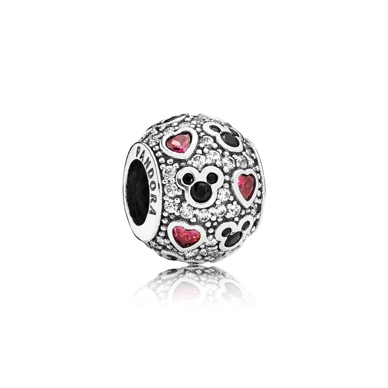 (image pour) PANDORA - Charm Disney, Mickey et Cœurs Scintillants - 791457CZ