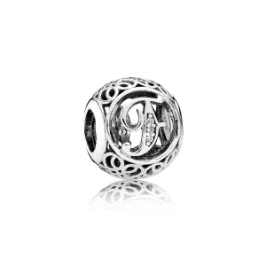 (image pour) PANDORA - Charm F ancien - 791850cz
