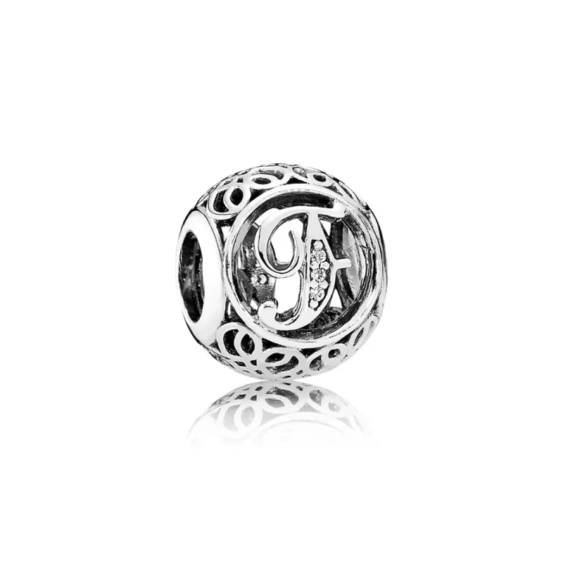 (image pour) PANDORA - Charm F ancien - 791850cz