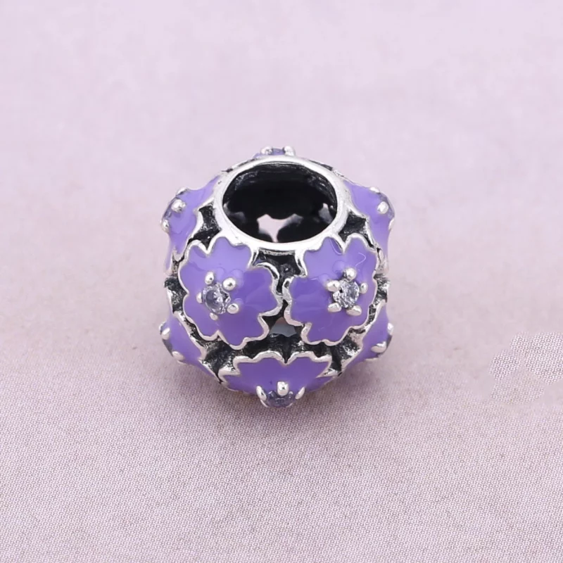 (image pour) PANDORA - Charm Fleur mauve Violet - PD0021-1K - Afficher 2