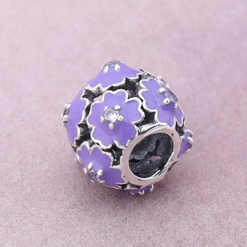 (image pour) PANDORA - Charm Fleur mauve Violet - PD0021-1K - Afficher 3