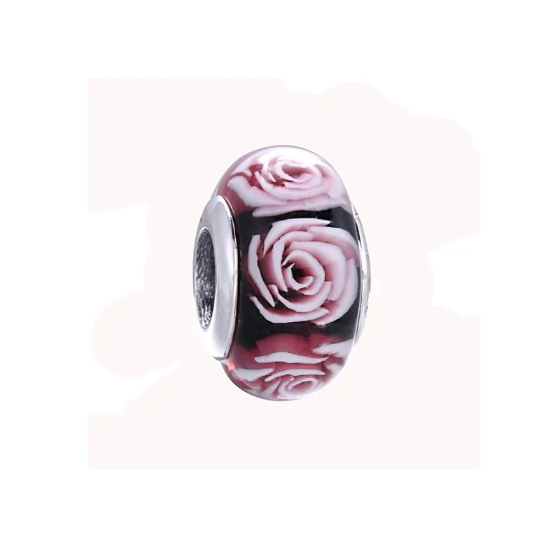 (image pour) PANDORA - Charm Fleur Rose - PL00031-1