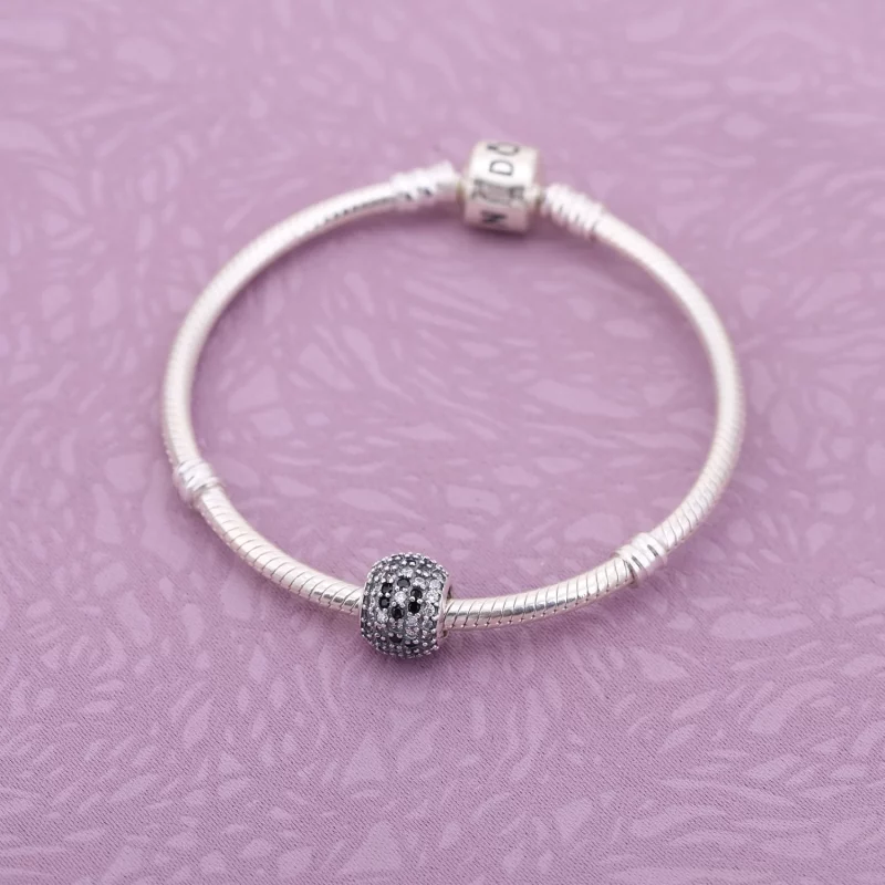 (image pour) PANDORA - Charm Fleurs de Cerisier Pavées Noires - 791170NCK - Afficher 2
