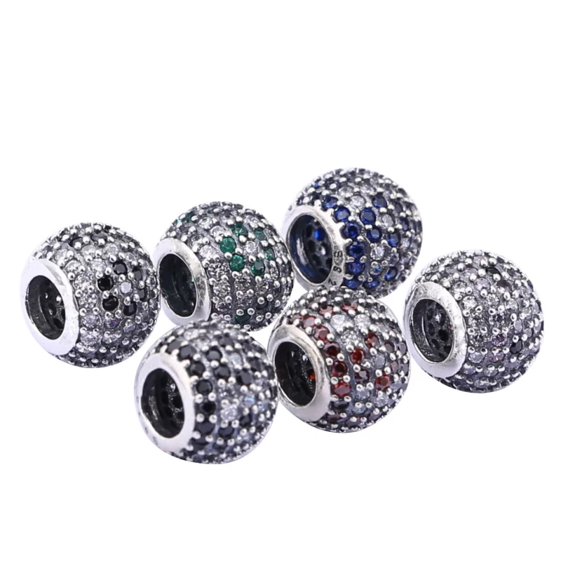 (image pour) PANDORA - Charm Fleurs de Cerisier Pavées Noires - 791170NCK - Afficher 3