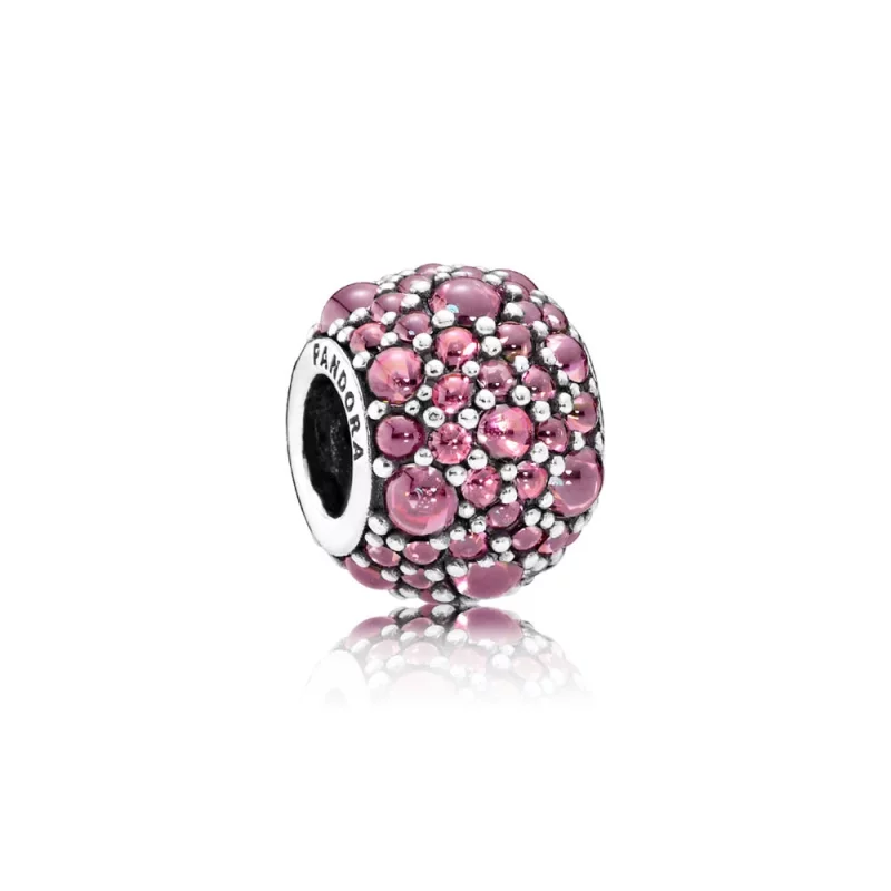 (image pour) PANDORA - Charm Goutelette Scintillante Rose Chèvrefeuille - 791755HCZ