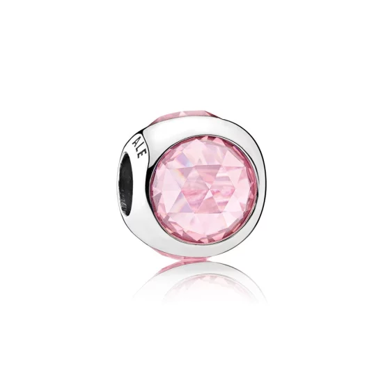 (image pour) PANDORA - Charm Gouttelette Lumineuse Rose - 792095PCZ