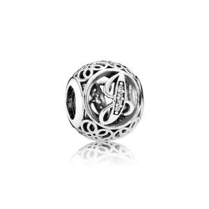 (image pour) PANDORA - Charm J ancien - 791854cz