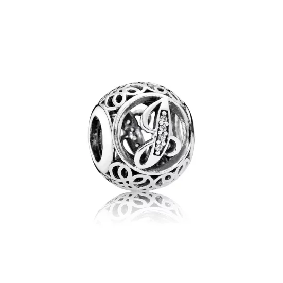 (image pour) PANDORA - Charm J ancien - 791854cz