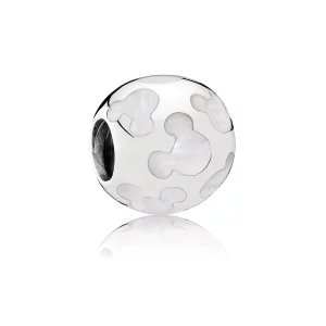 (image pour) PANDORA - Charm Mickey la souris Icône de Mère de perle Blanc - 7501057370023P