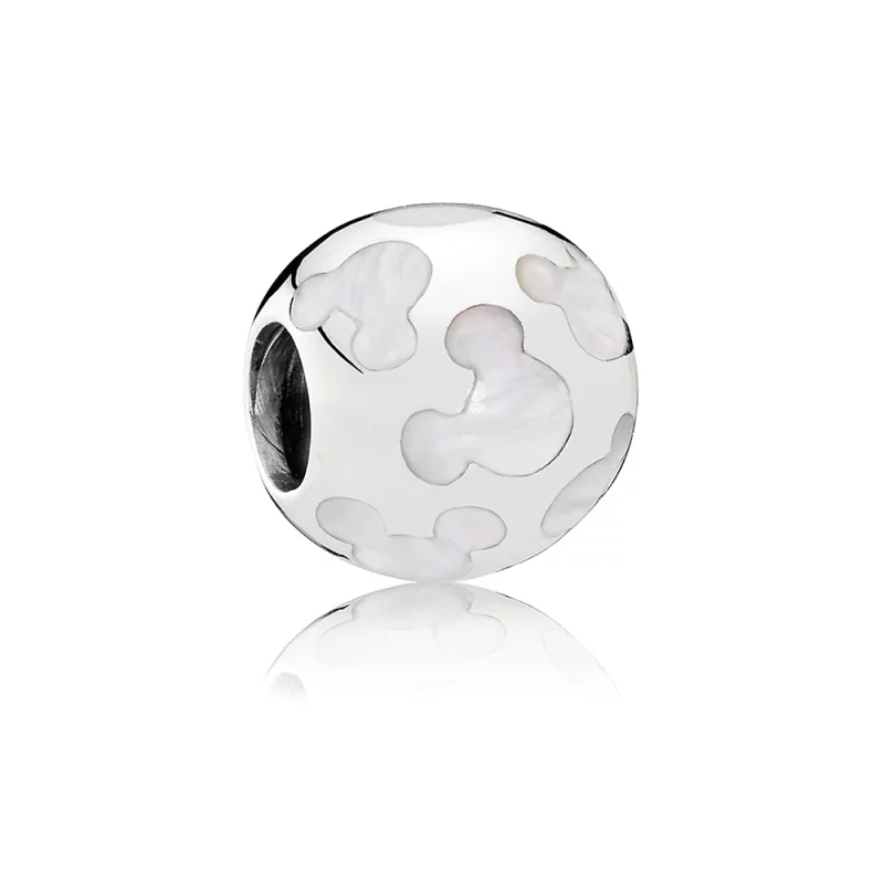 (image pour) PANDORA - Charm Mickey la souris Icône de Mère de perle Blanc - 7501057370023P