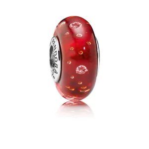 (image pour) PANDORA - Charm Murano Pétillant Rouge - 791631CZ