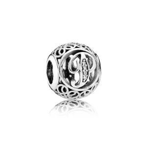 (image pour) PANDORA - Charm P ancien - 791860cz