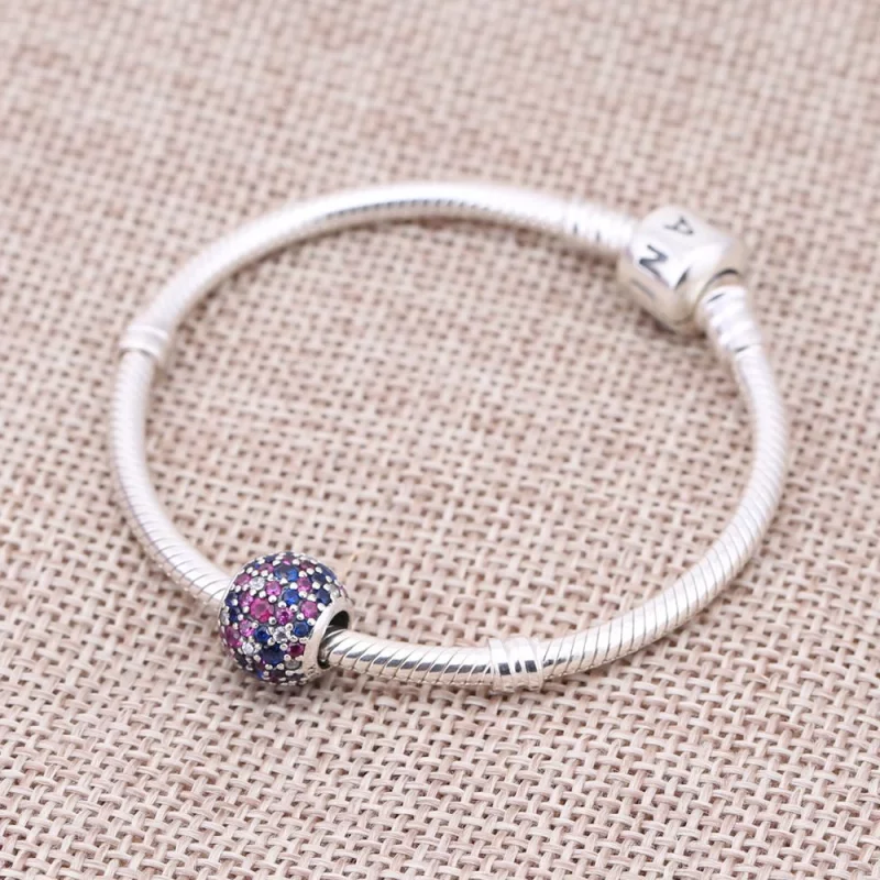 (image pour) PANDORA - Charm Pavé Rose Mélangé - 791261ACZMX - Afficher 2