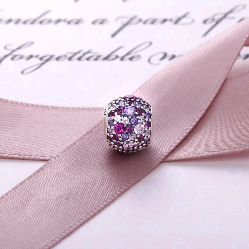 (image pour) PANDORA - Charm Pavé Rose Mélangé - 791261ACZMX - Afficher 4
